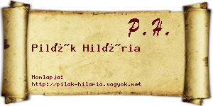 Pilák Hilária névjegykártya